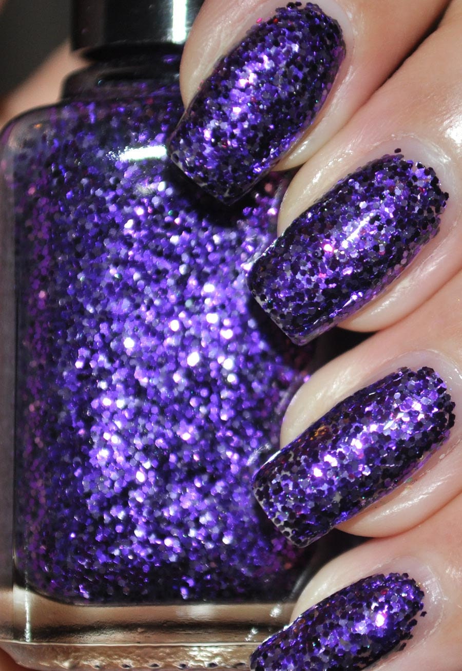 Pony Purple Glitter Nail Polish 5ml Mini Bottle