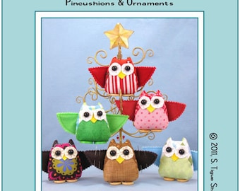 Pattern Who Knew, Pincushions or Ornaments, Owls  by Susie C Shore Designs