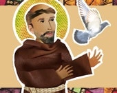 St Francis of Assisi paper doll magnetic Saint educational dress up