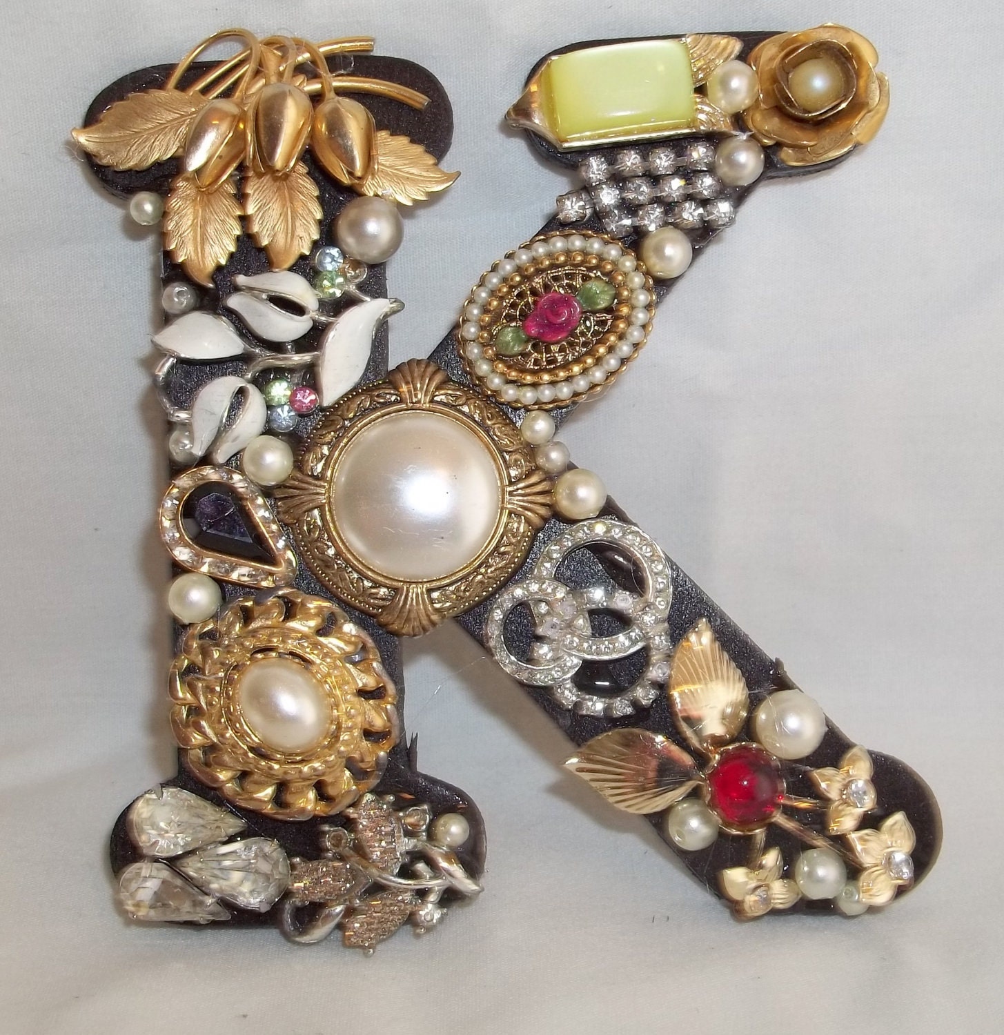 Jeweled Initial Monogram Letter K 2