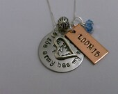 MY SOLDIERS HEART-- Hand Stamped Jewelry - Mommy Necklace - Military Necklace