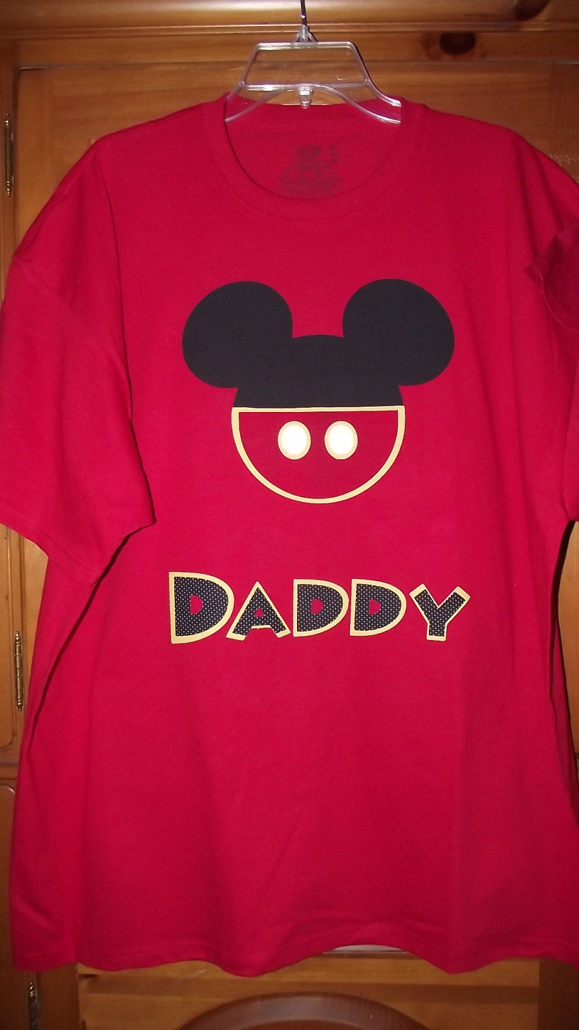 Minnie Mickey Mouse Clubhouse - Disney Birthday Party Custom Red Black Yellow V-Neck T-Shirt Personalized Applique Tee Shirt Top