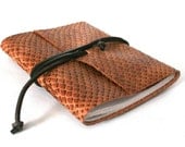 Slim Leather Journal, Snake Skin 4.5 x 6 Journal by The Orange Windmill on Etsy