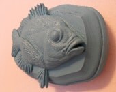 mounted faux taxidermy fish wall hanging