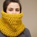 Chunky Crochet Cowl Snood in Mustard Yellow