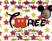 Mickey Mouse Custom Digital Birthday Invitation Il_170x135
