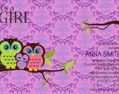 Owl Baby Shower Digital Invitation - Boy or Girl, Birthday Invitation, Bridal Shower, Announcement Il_170x135