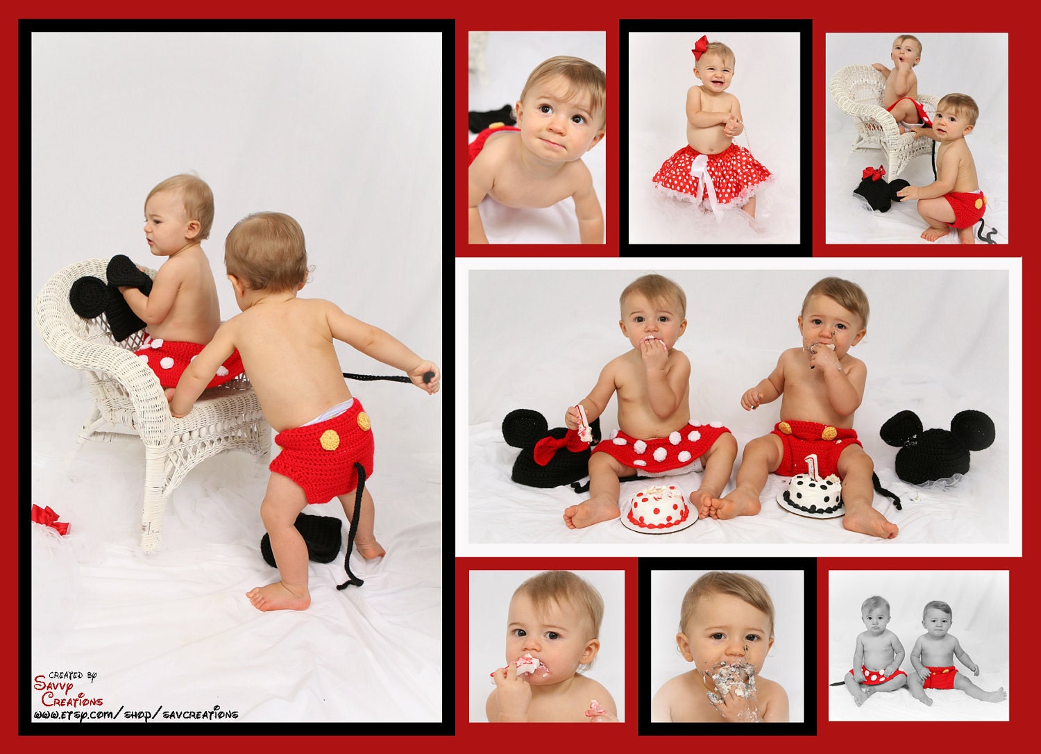 Minnie Mouse or Mickey Mouse Custom Digital Birthday Party Invitation