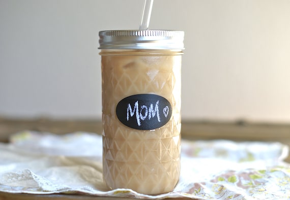 Mason Jar Tumbler Gift - Personalized Mason Jar Tumbler - Iced Coffee For Mom