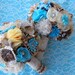 Rustic Burlap Wedding Bouquet: Vintage Fabric Lace Feather Country Bridal