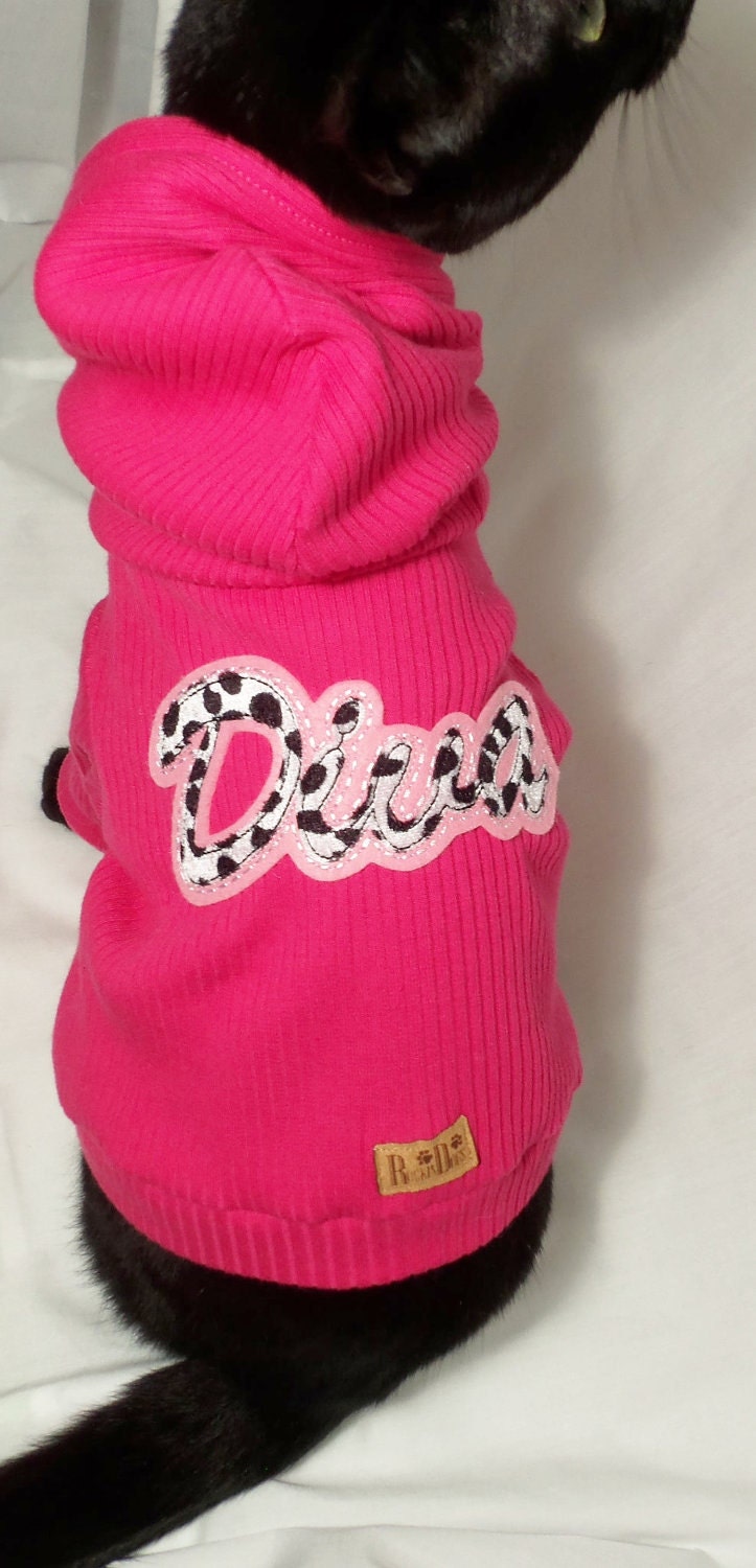 CoolCats Hot Pink DIVA Knit Cat Hoodie