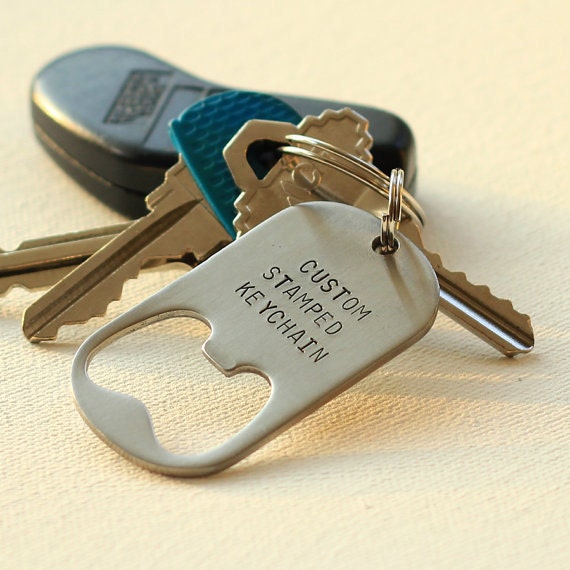 Set of 4 - GROOMSMEN GIFTS Personalized Bottle Opener Keychains - Wedding, Best Man, Groomsman