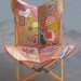 BOHO CHIC Tripo Butterfly Chair in Hand Painted Leather & Folding Wood  Frame Chairs