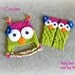 Unique baby gift set - baby girl owl hat and leg warmers - hot pink and green - any baby size so adorable