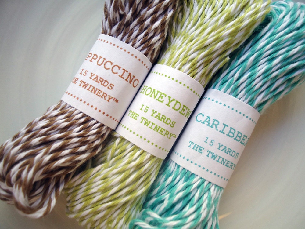 Baker's Twine - Baby Boy Trio - Brown, Lime, Aqua - 45 Yards