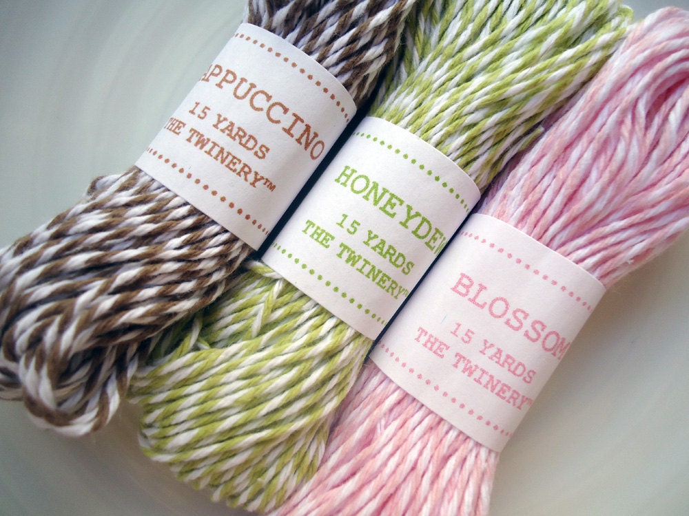 Baker's Twine - Baby Girl Trio - Brown, Lime, Pale Pink - 45 Yards