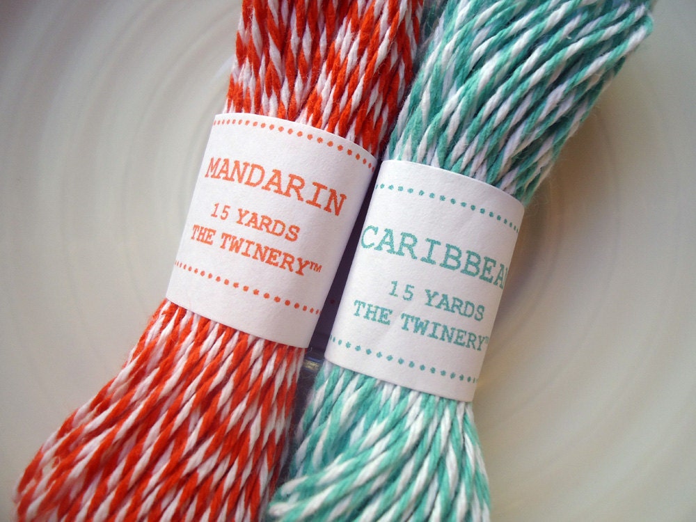 Baker's Twine - Tropical Duo - Orange and Aqua - 30 Yards