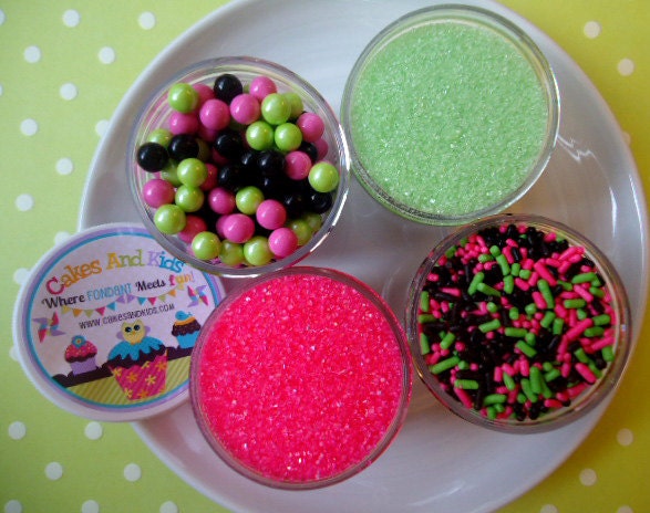Retro Glam Sprinkle Kit - Cupcake Sprinkles and Sugar Pearls - SALE - SAVE 15%