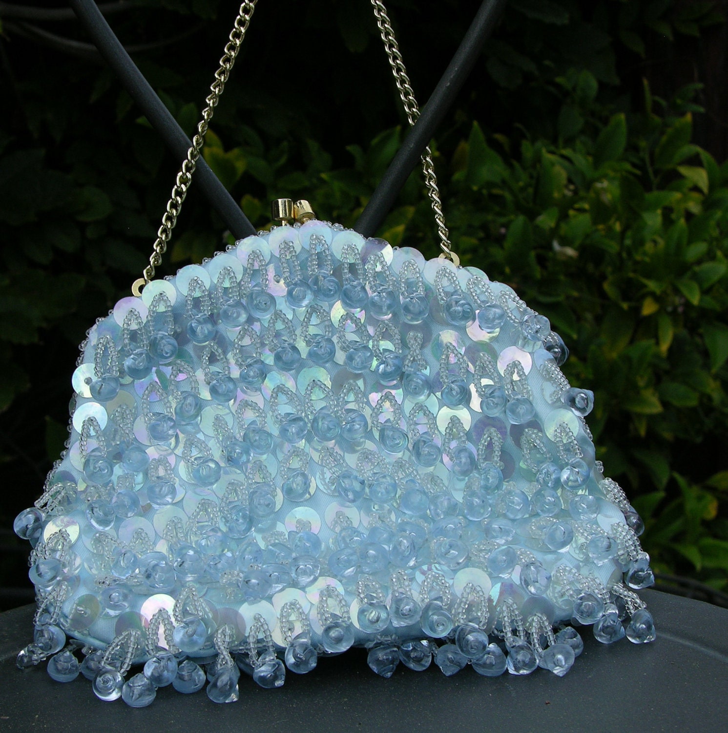 Light Blue Beaded Purse