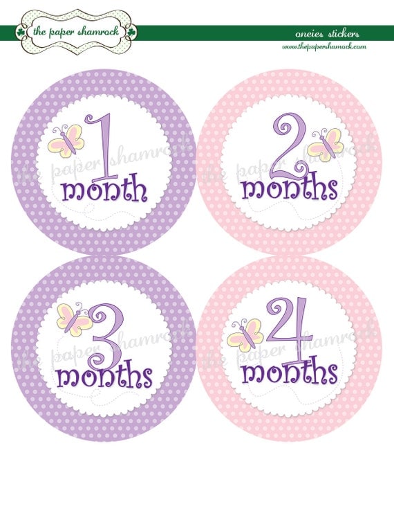 Butterfly Monthly Onesies Stickers, Baby Stickers for Onesies, Month Stickers Il_570xn