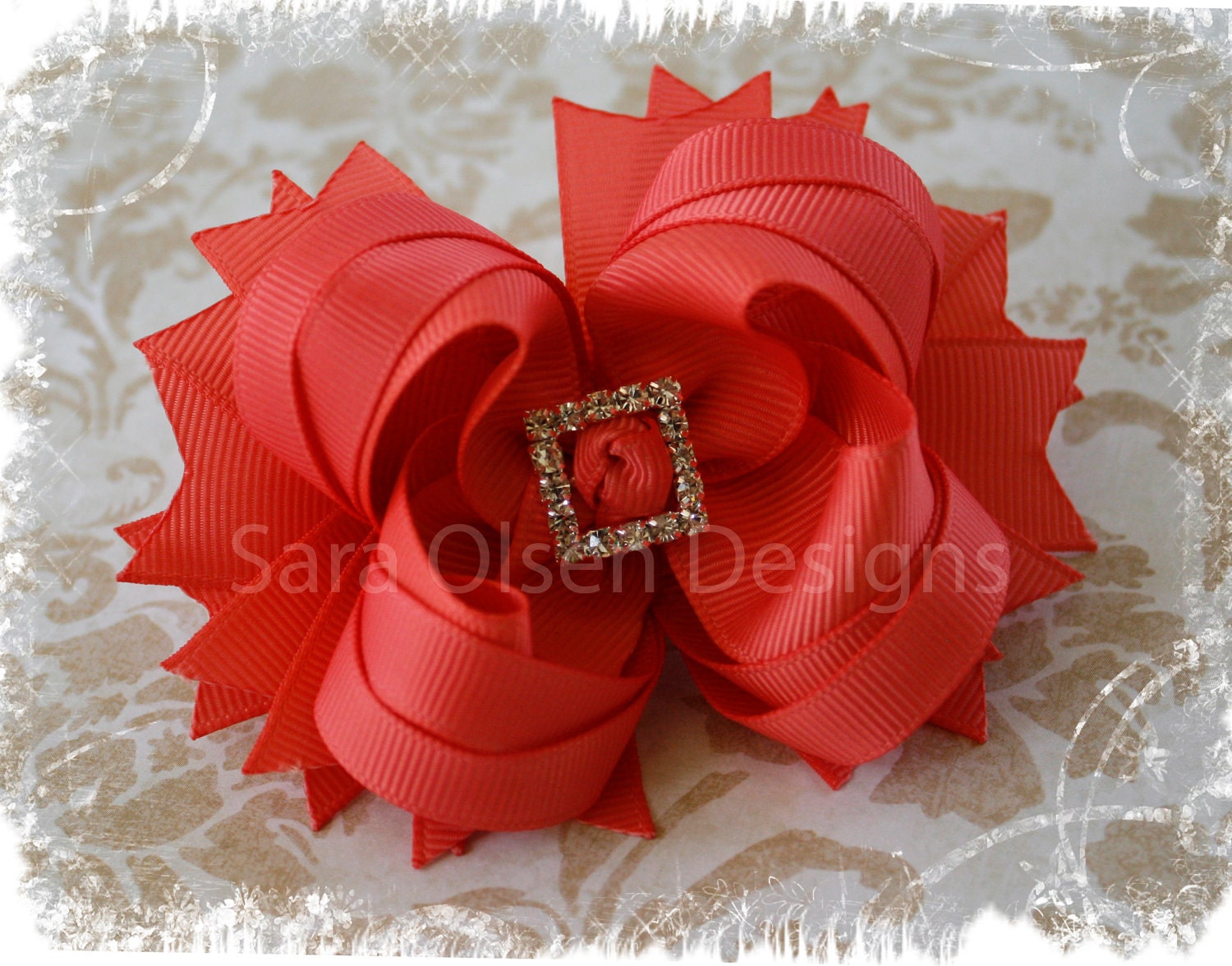 Boutique Hairbow, You Choose Color, Custom Bow, Over the Top Hairbow, Flower Girl Hairbow, Toddler Hairbow, Baby Hairbows, Rhinstone Slide