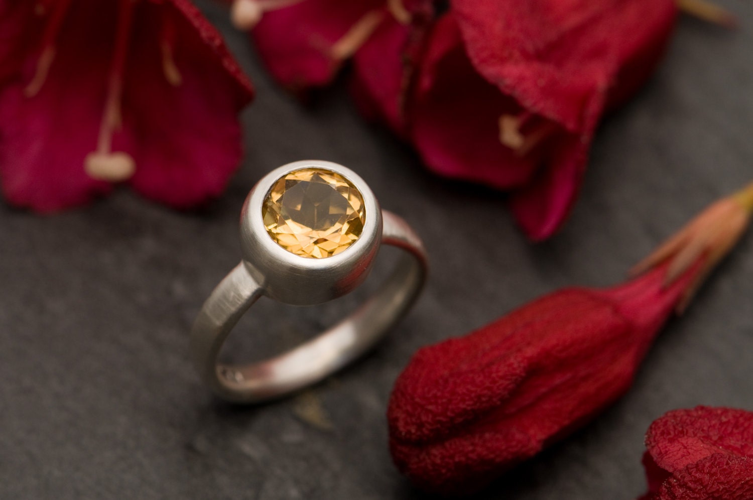 Citrine Ring - Sterling Silver Every Day Ring Made to Fit - Free Shipping