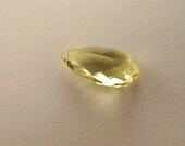 Genuine unheated/untreated lemon quartz pear facet checker cut drilled top size 25x13mm drilled top
