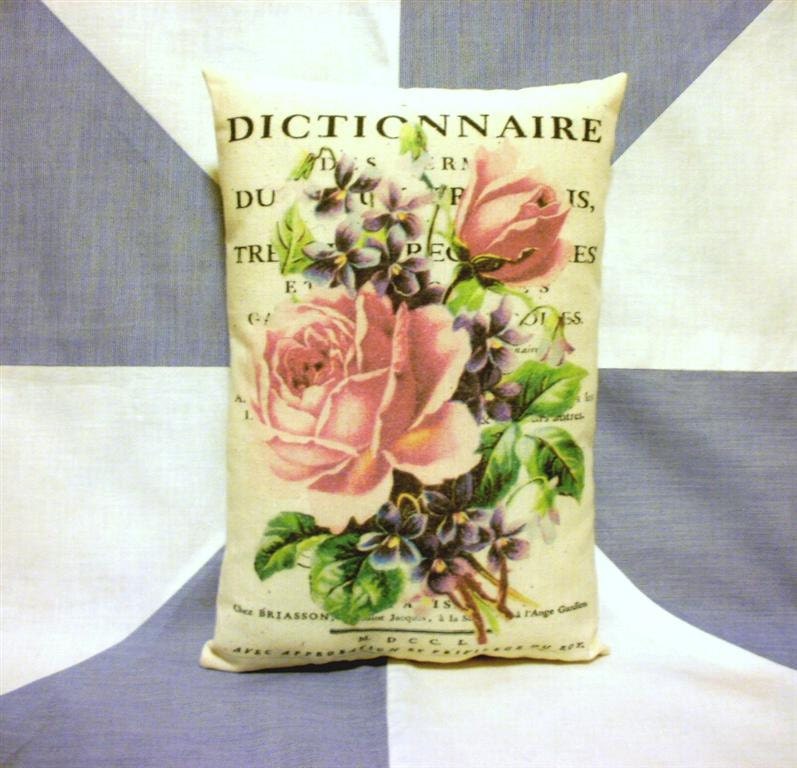 French Roses And Violets Vintage Style Cushion Pillow