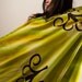 Beach Cover Up or Cotton Wrap Shawl in Tri Color Green with Tribal Tree Decorations - Hand Painted - Beach Sarong - Pareo - Green Wrap Dress