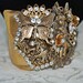 RESERVE for Cecilia Villacorta....Swarovski Crystal Clear brass cuff vintage inspired victorian filigree angel bracelet BUTTERFLY WISHES
