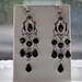 Gothic Chandelier Earrings,Swarovski Crystal JET BLACK Earrings,Antique Silver,Filigree Chandelier,Vintage Style Earrings,Victorian Earrings