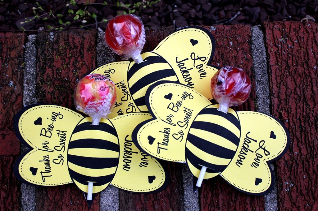 Personalized Bumble Bee Lollipop Party Favors- Printable