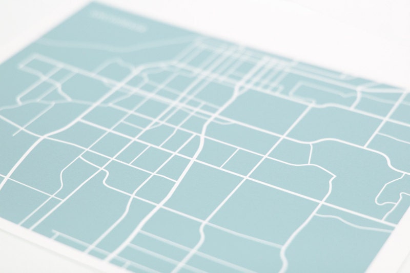 Anchorage City Map Art Print / Alaska Map University Grad Gift / 8x10 Dorm Decor / Choose your  color