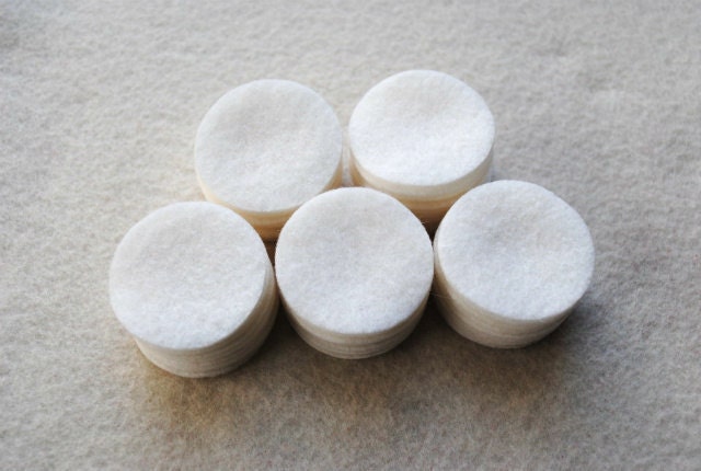 1.5 Inch Die Cut WOOL Blend Felt Circles in White OR your choice of colors, Set of 50