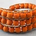RESERVED FOR LINDSEY Wrap Bracelet Mala Buddhist Rosary with Orange Wood Beads on Hemp with Button Closure
