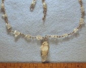 Abundance Cluster Necklace with Wire Wrapped Dust and Fairy Frost Arkansas Rainbow Quartz Crystal