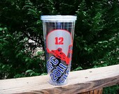 New England Patriots Football Personalized AFC Champions 20 Ounce Acrylic Cup - Done in Patriots Red, Blue and Silver