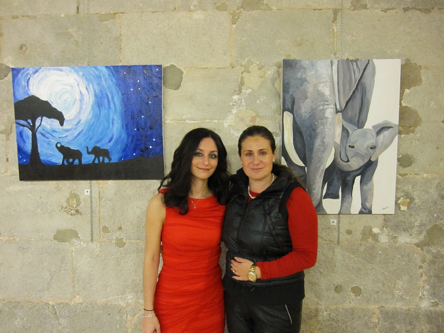 Elephants Under Moonlight, Silhouettes (Original Acrylic on Canvas) - Kim.T 11