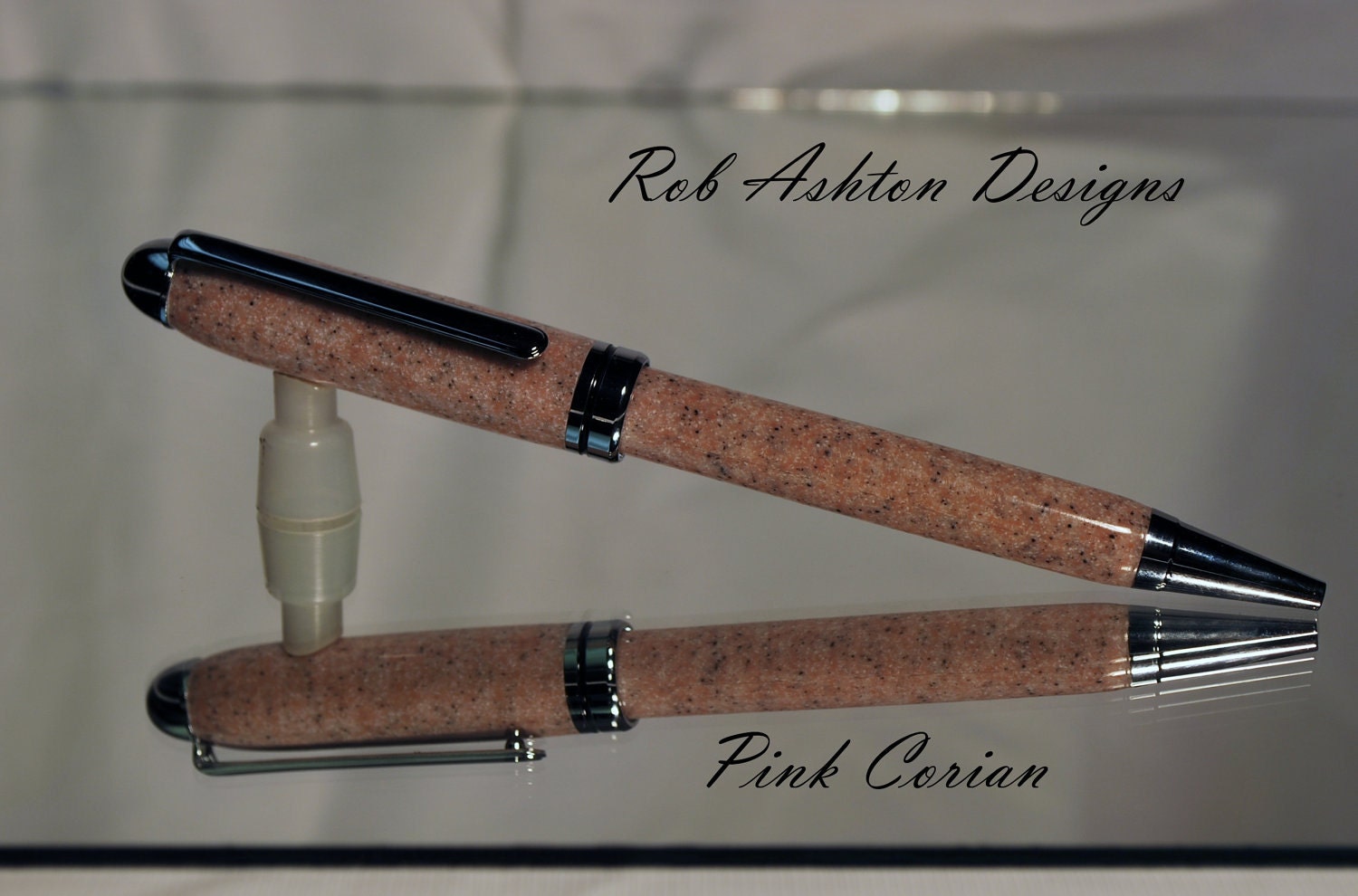 Mont Blanc style pen made with Corian finished in chrome