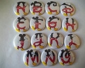 26 Mickey  Alphabet flat back Buttons