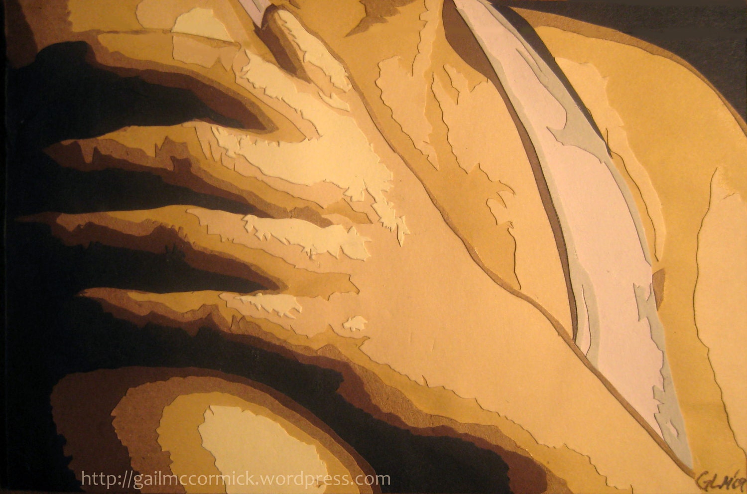 Woman Hand and Shoulders - 4x6 Paper Cut PRINT