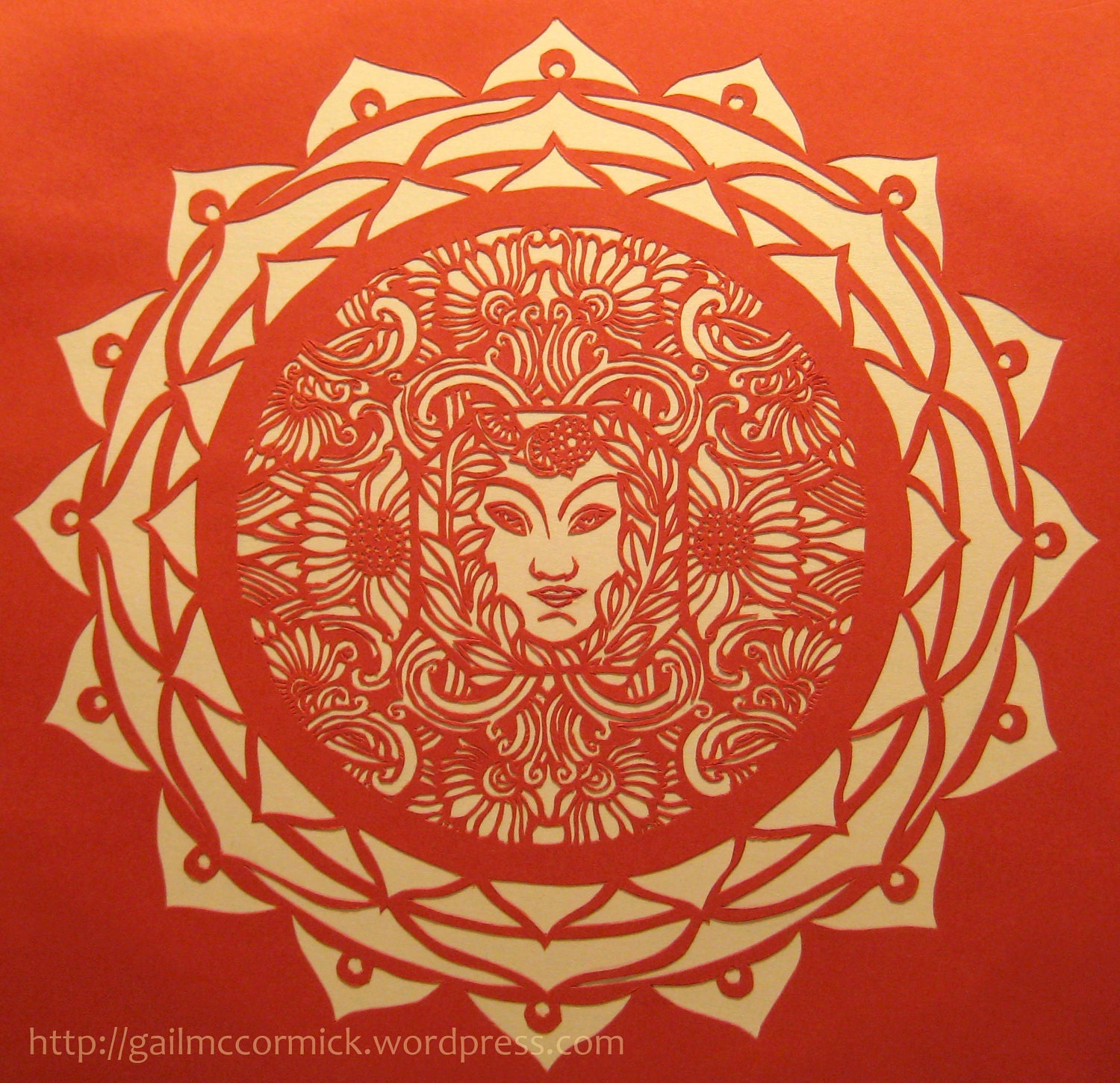 Face Mandala - Paper Cut - 8x8 PRINT