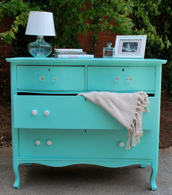 Tiffany Blue Antique Dresser