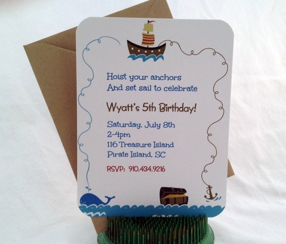 Pirate Invitations - Personalized for your Birthday Boy or Girl