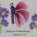 Pack of Two Hand Painted Cards - Butterfly with flowers Handmade Card