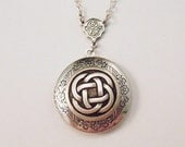 The Infinite: Celtic Knot Silver Locket--Mother's Day Gift