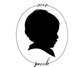 Custom Vintage Style Silhouette hand painted & personalized from your photo 8x10 ORIGINAL ART