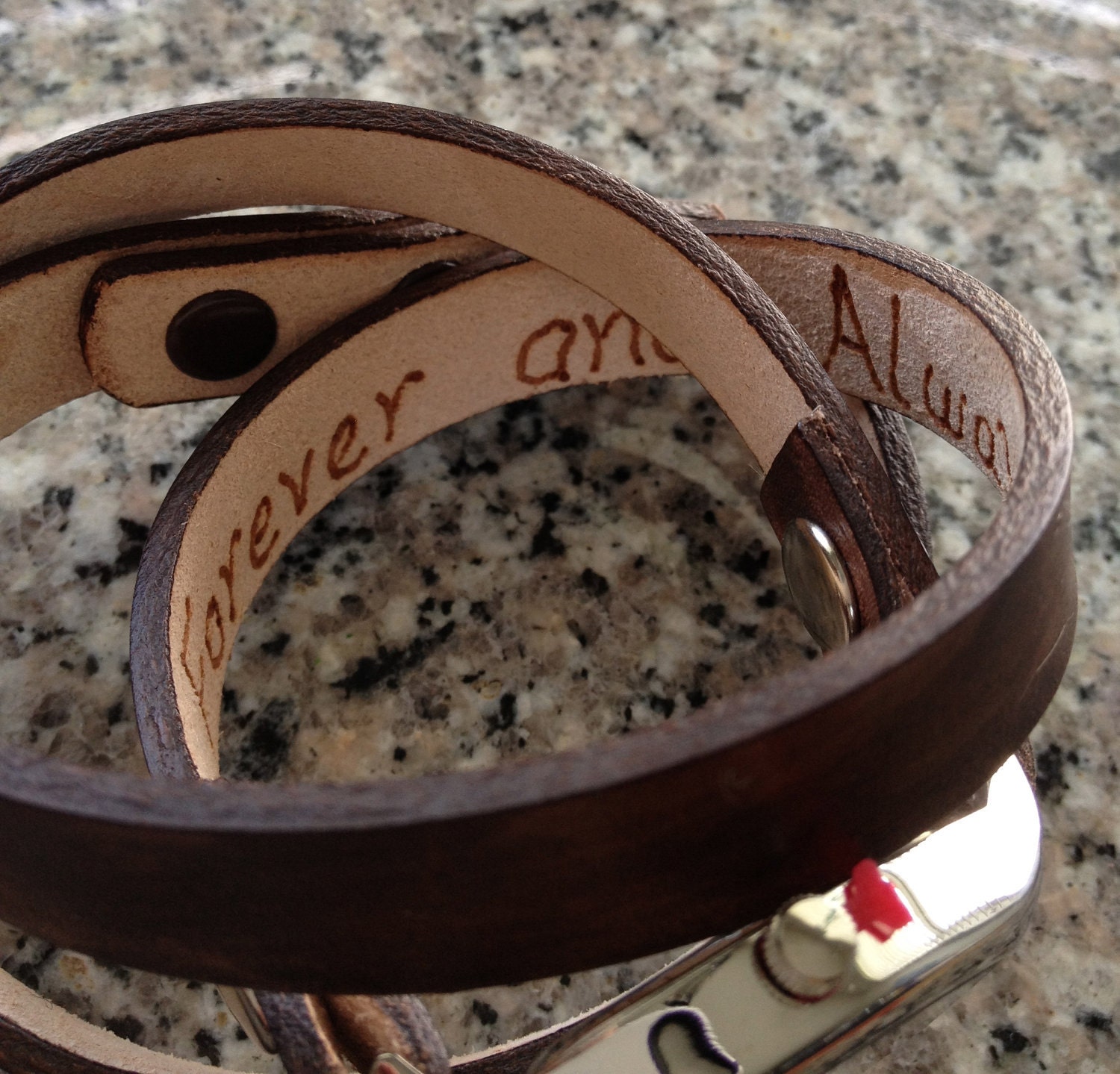 Leather Watch Wrap Bracelet - Made to Order - Distressed Walnut Brown - Leave Me Your Wrist Measurement