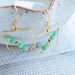 Square earrings (Intersect series) - gold earrings - chrysoprase and pyrite earrings - gold jewelry - Geometric