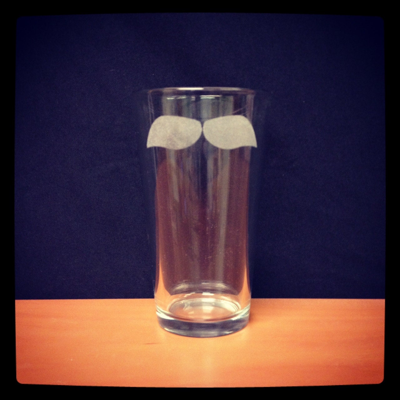 Etched Mustache Pub Glass